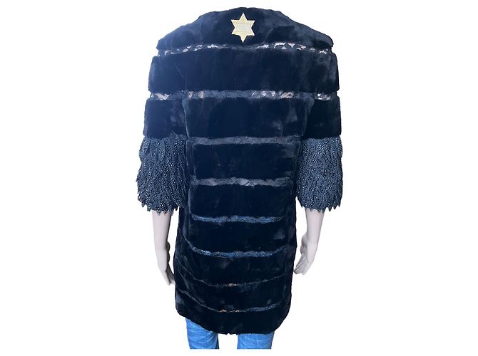 Abrigo de piel de visón Philipp Plein Best black negro - vista 7