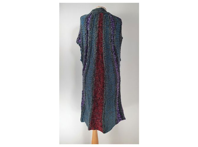 Autre Marque Lange Strickjacke aus Wolle und Mischgewebe Mehrfarbig Gr L Mehrfarben - Ansicht 5