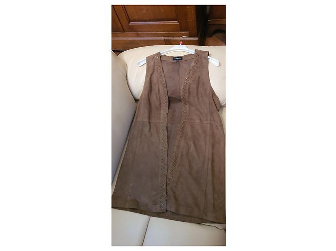 CAROLL Ärmellose Lederjacke Caramel Karamell - Ansicht 2