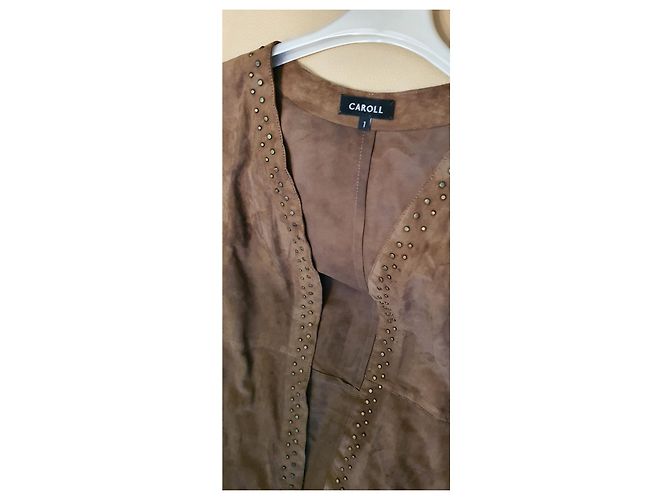 CAROLL Ärmellose Lederjacke Caramel Karamell - Ansicht 3