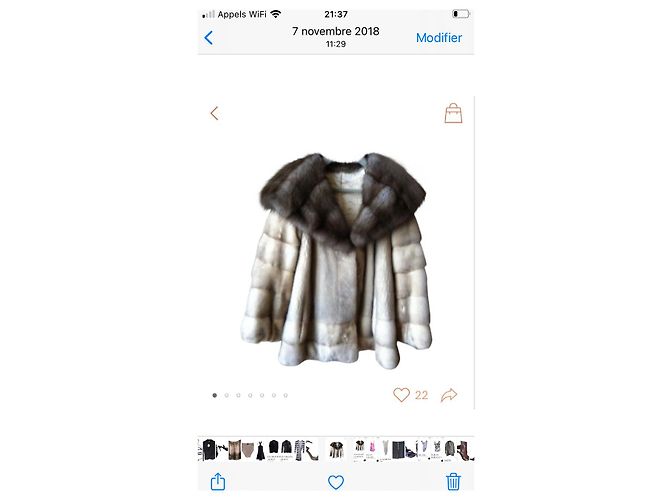 Autre Marque Abrigo Hronis Furs de visón y marta gris - vista 4