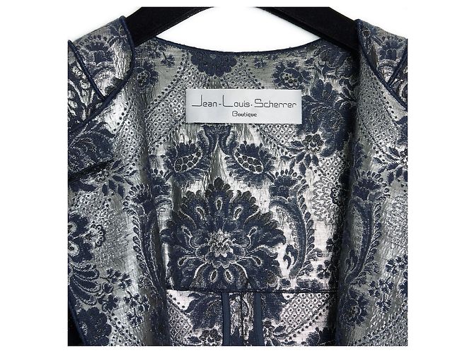 Giacca Jean Louis Scherrer Blu Navy e Argento in Cotone 38FR - vista 4