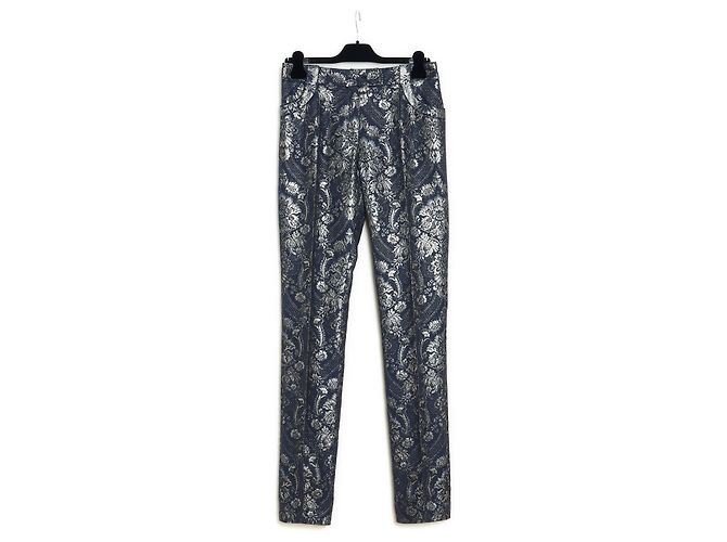 Giacca Jean Louis Scherrer Blu Navy e Argento in Cotone 38FR - vista 7