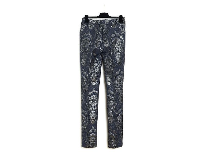Giacca Jean Louis Scherrer Blu Navy e Argento in Cotone 38FR - vista 9