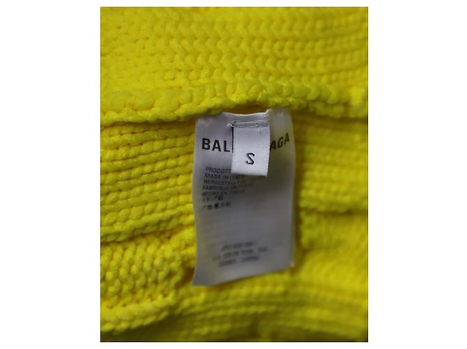 Cable Balenciaga Zopfstrickpullover aus gelber Wolle - Ansicht 8