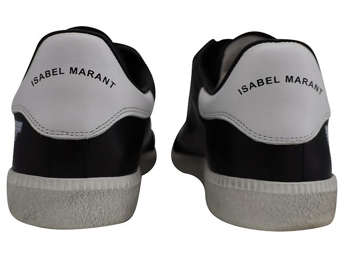 Isabel Marant Turnschuhe mit Klettverschluss aus schwarzem Leder - Ansicht 4