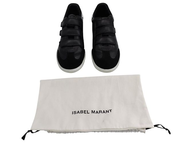 Isabel Marant Turnschuhe mit Klettverschluss aus schwarzem Leder - Ansicht 6