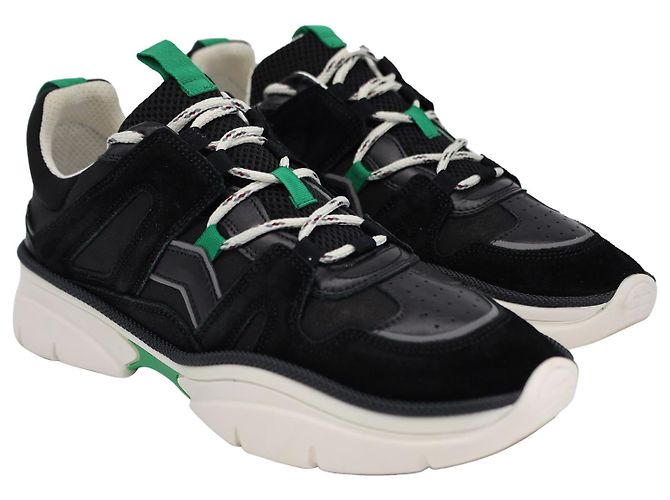 Isabel Marant Baskets Kindsay en Cuir Noir - vue 2