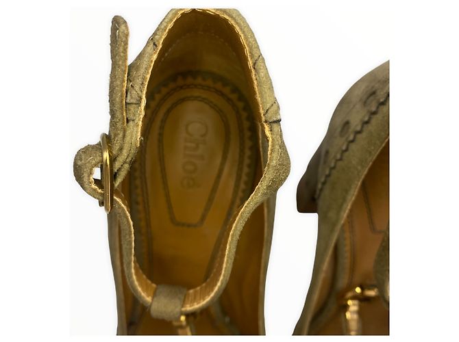Clare CHLOÉ Tacchi  38 scamosciato Beige - vista 10