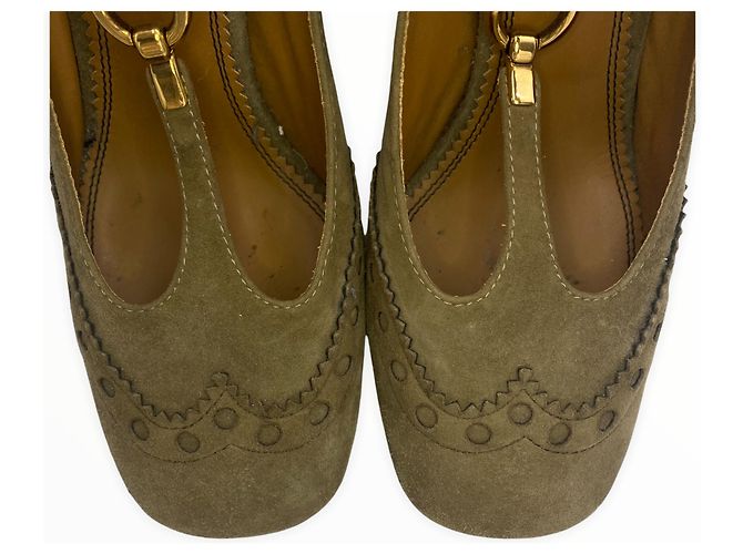 Clare CHLOÉ Tacchi  38 scamosciato Beige - vista 4