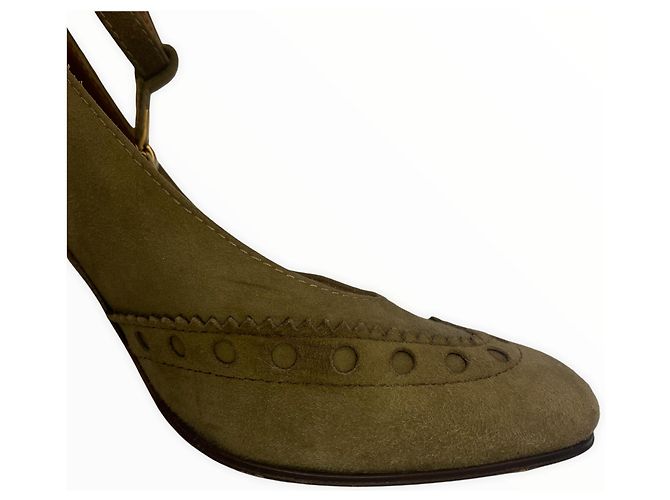 Clare CHLOÉ Tacchi  38 scamosciato Beige - vista 7