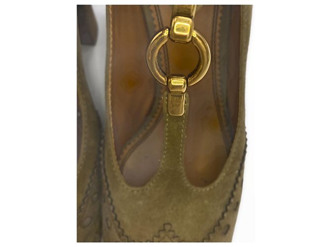 Clare CHLOÉ Tacchi  38 scamosciato Beige - vista 8