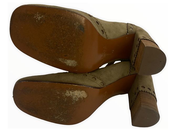 Clare CHLOÉ Tacchi  38 scamosciato Beige - vista 9