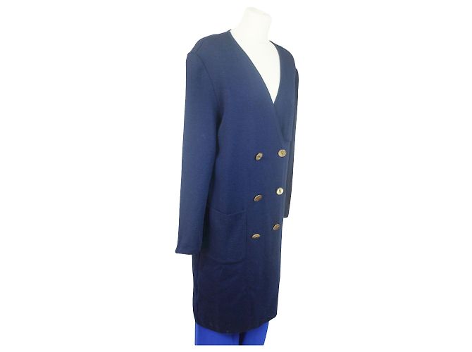 SAINT LAURENT Strick XL Wolle Blau - Ansicht 3