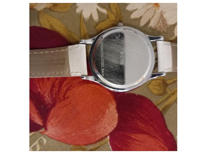 Autre Marque Relógio INOTIME em couro branco e cristais - vista 2