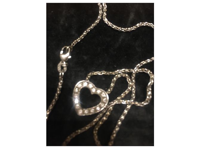 Collana Chopard Happy Hearts in oro bianco e diamanti Argento - vista 2