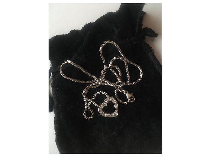 Collana Chopard Happy Hearts in oro bianco e diamanti Argento - vista 3
