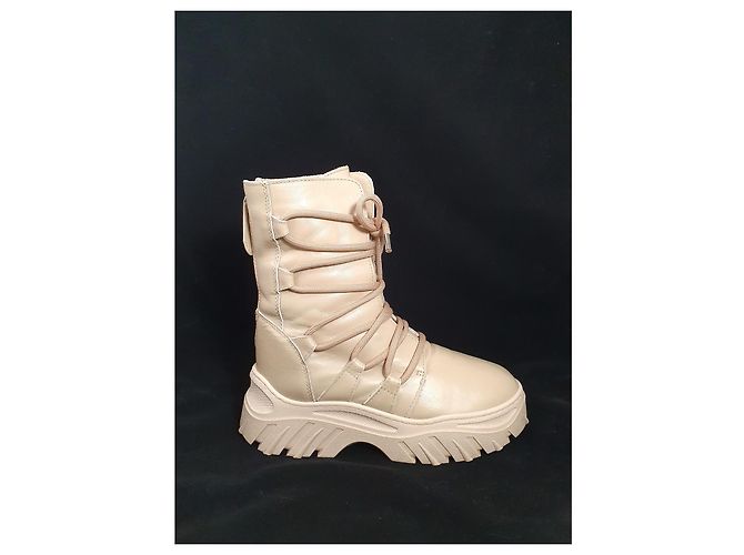 Inuikii Trekking Schnürstiefel Beige Leder Größe 41 - Ansicht 2