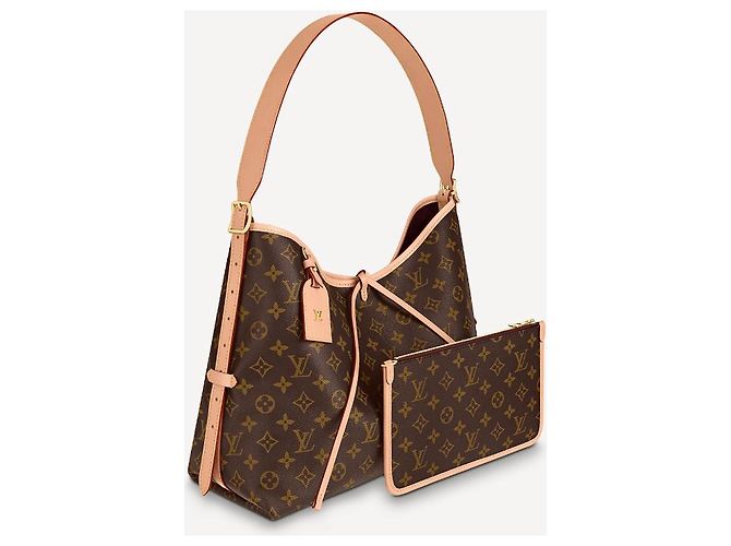 Louis Vuitton CarryAll MM Monogram Canvas con Pochette Marrone - vista 2