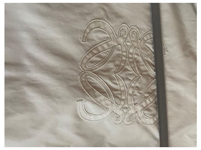 Gabardina Loewe crema de algodón y cuero Talla L - vista 2