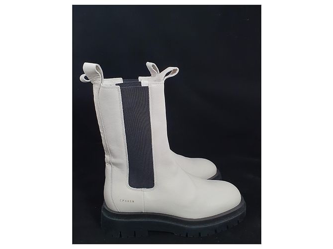 Autre Marque Botines Copenhagen Studios Marfil Cuero Talla 40 Blanco - vista 2