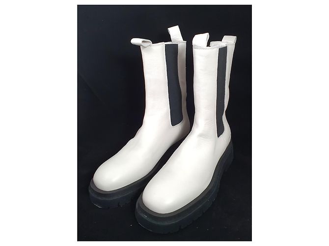 Autre Marque Botines Copenhagen Studios Marfil Cuero Talla 40 Blanco - vista 6