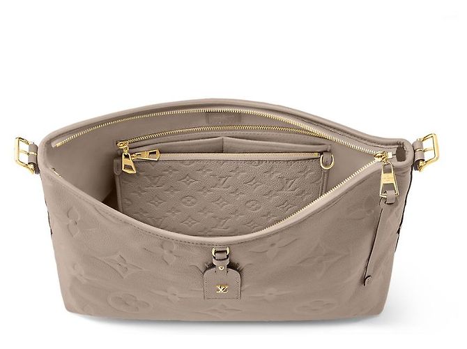 Louis Vuitton LV CarryAll MM pelle grigia Grigio - vista 2