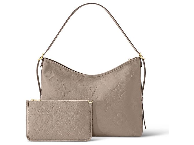 Louis Vuitton LV CarryAll MM pelle grigia Grigio - vista 3