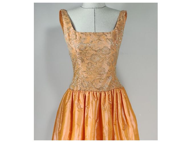 Escada Couture Maxikleid Orange Seide - Ansicht 3