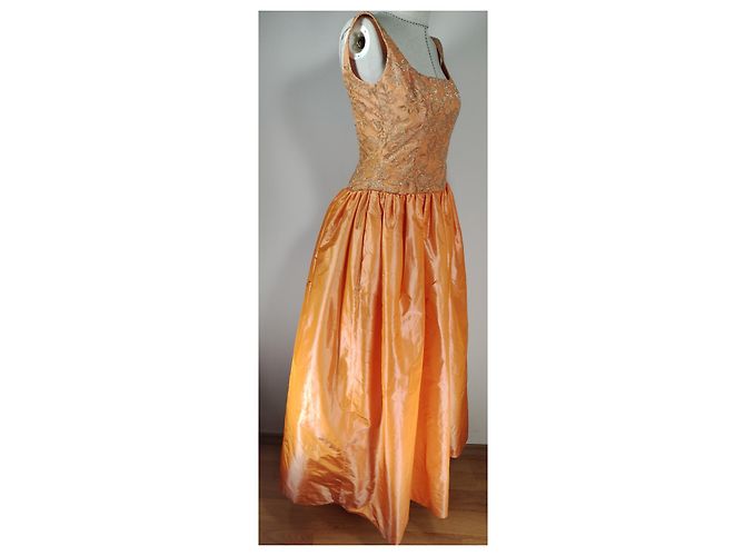 Escada Couture Maxikleid Orange Seide - Ansicht 4