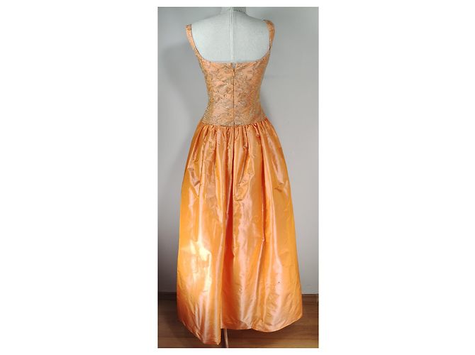Escada Couture Maxikleid Orange Seide - Ansicht 5