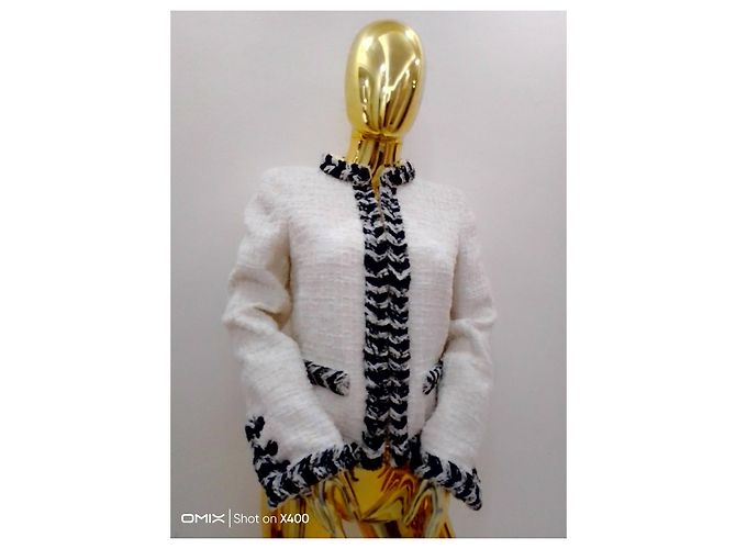 Cambon chanel#blazer#jacke#tuvit#mit rechnung#label#38#m#französisch Schwarz Weiß Creme - Ansicht 18