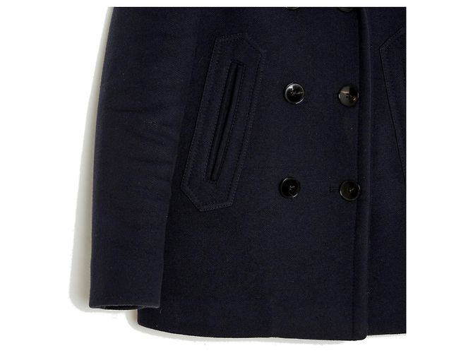 Valentino ROCKSTUD NAVY PEA COAT DE36 Marineblau - Ansicht 3