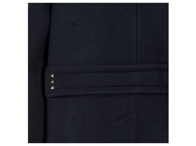 Valentino ROCKSTUD NAVY PEA COAT DE36 Marineblau - Ansicht 5