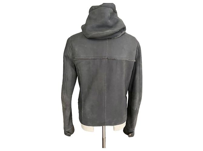 Louis Vuitton Blouson bomber en shearling moutin gris LV - vue 2