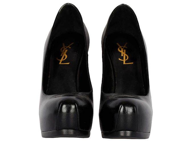 Décolleté in pelle nera Saint Laurent Nero - vista 2