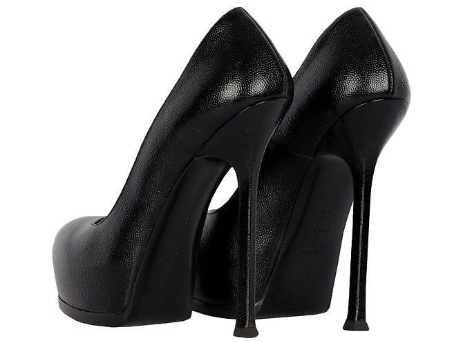 Décolleté in pelle nera Saint Laurent Nero - vista 3