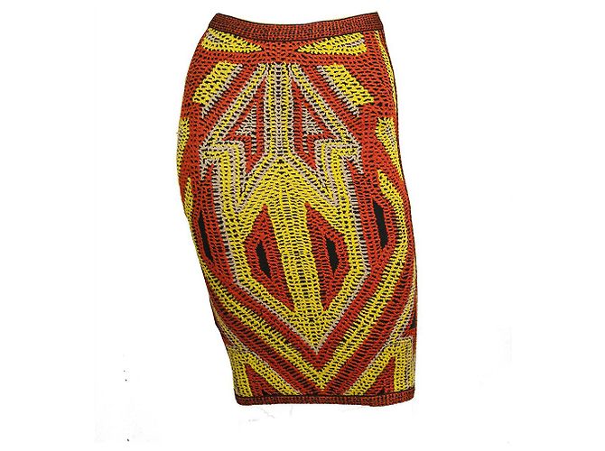 Herve Leger Ola Geometric Crochet Jacquard Pencil Skirt size XS Multiple colors - view 7