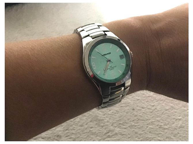 Autre Marque Reloj Head de acero con esfera verde satinada Plata - vista 3