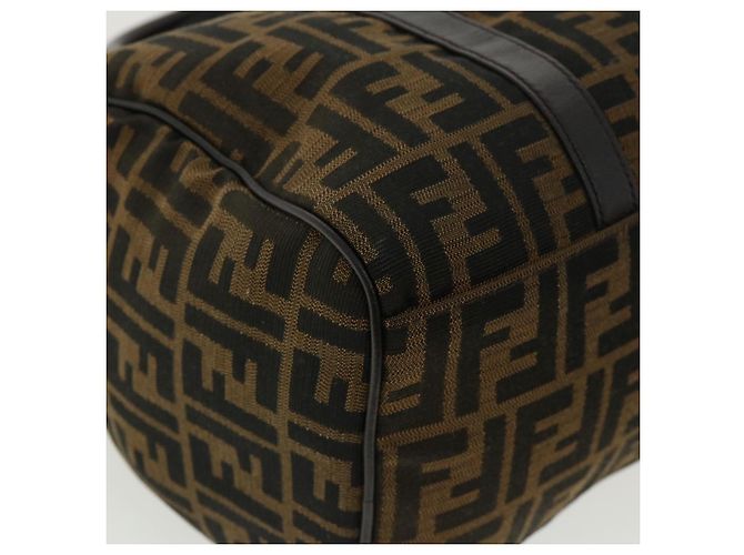 FENDI Zucca Sac à main en toile 2façon Marron Noir Auth 33206 - vue 15