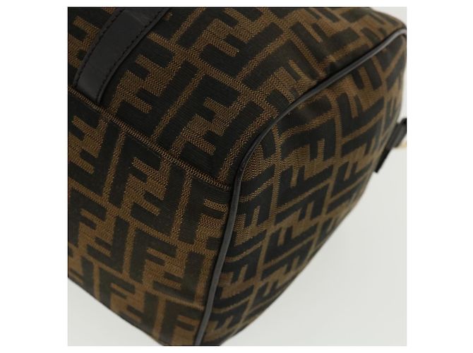 FENDI Zucca Sac à main en toile 2façon Marron Noir Auth 33206 - vue 16