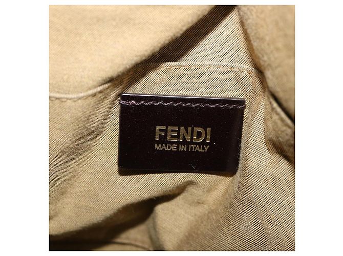FENDI Zucca Sac à main en toile 2façon Marron Noir Auth 33206 - vue 19