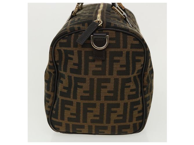 FENDI Zucca Sac à main en toile 2façon Marron Noir Auth 33206 - vue 4