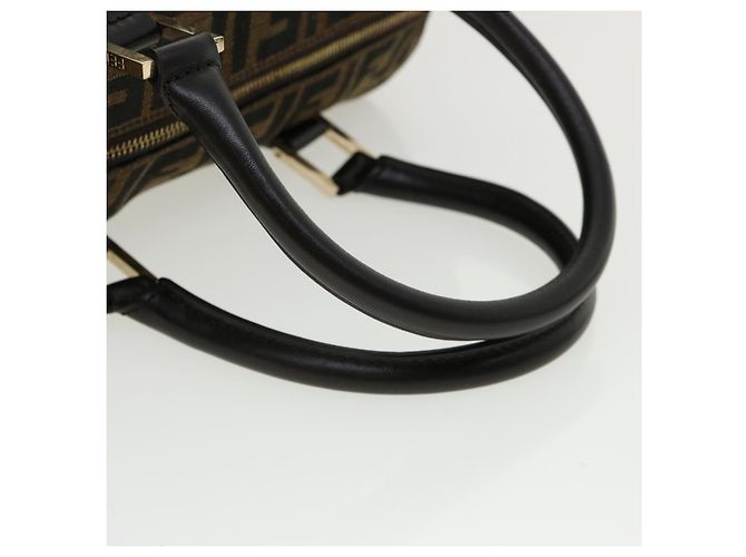 FENDI Zucca Sac à main en toile 2façon Marron Noir Auth 33206 - vue 7