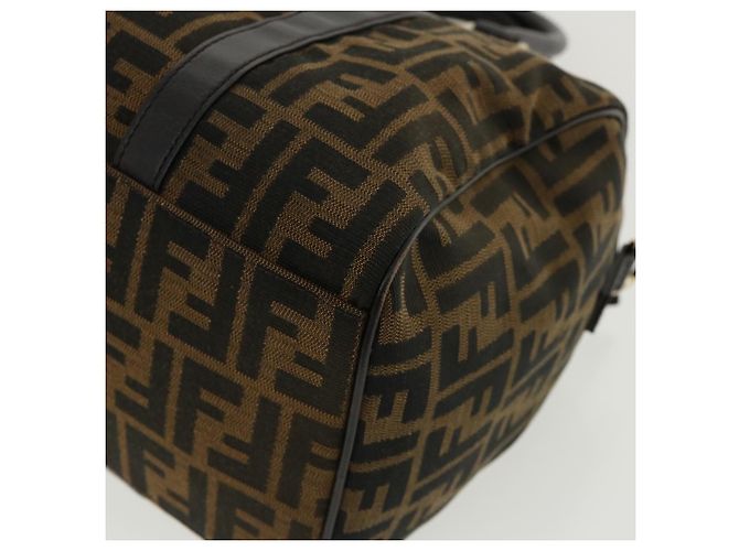 FENDI Zucca Sac à main en toile 2façon Marron Noir Auth 33206 - vue 8