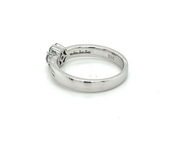 Autre Marque Anello donna oro bianco 14K con diamanti 0.41 CT. - vista 2