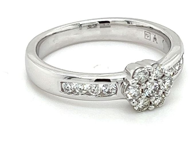 Autre Marque Anello donna oro bianco 14K con diamanti 0.41 CT. - vista 5