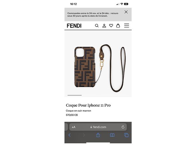 Custodia iPhone Fendi 11 (et 11 professionista) Marrone - vista 9