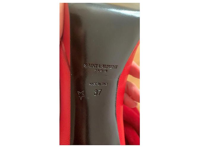 Décolleté rosse Saint Laurent Rosso - vista 3