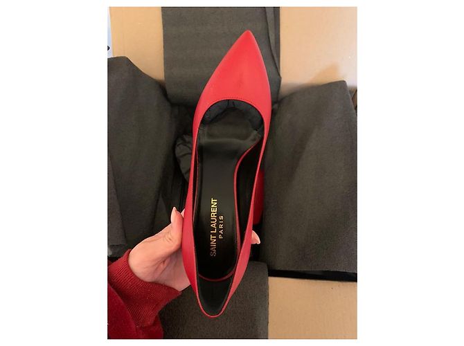 Décolleté rosse Saint Laurent Rosso - vista 5